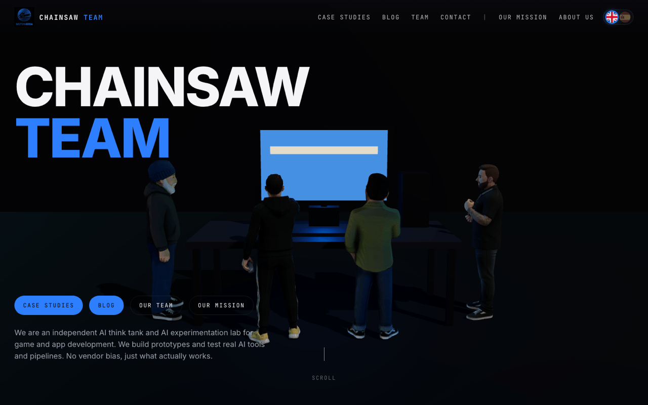 Chainsaw Team website homepage screenshot